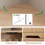 68" Tall Corner Cabinet with Magnetic Lock, 26" Wide Storage Cabinet with Stable Support Legs