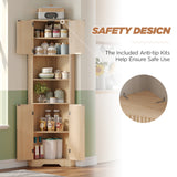 68" Tall Corner Cabinet with Magnetic Lock, 26" Wide Storage Cabinet with Stable Support Legs