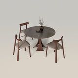 47'' Round Pedestal Dining Table For 4