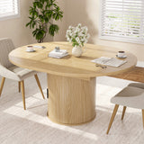 Extendable Round Dining Table 47"-59", Adjustable Kitchen Table for 4-6 People with Detachable Storage Cabinet