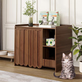 Large Litter Box Enclosure with Litter Collector, Hidden Litter Box Furniture for Automatic Litter Box