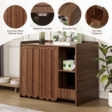 Large Litter Box Enclosure with Litter Collector, Hidden Litter Box Furniture for Automatic Litter Box