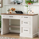 Vabches Farmhouse 4IN Executive Desk with 4 Drawers