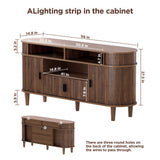 Modern 59-inch LED TV stand for 55/65/70-inch TVs - Glossy media center with storage drawers, TV stand for living room