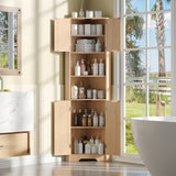 68" Tall Corner Cabinet with Magnetic Lock, 26" Wide Storage Cabinet with Stable Support Legs
