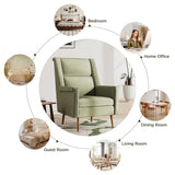 High-Quality Accent Chair with Seat Cushion, Mid-Century Modern Armchair with Solid Wood Legs