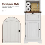 Premium 69" Farmhouse Arched Tall Bathroom Storage Cabinet with Drawer & Adjustable Shelves