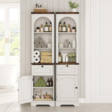 Premium 69" Farmhouse Arched Tall Bathroom Storage Cabinet with Drawer & Adjustable Shelves