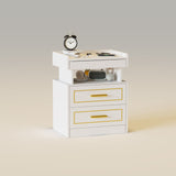 Modern Bedside Table Nightstand with LED Lights