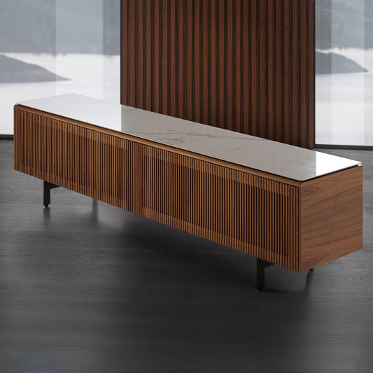 Consola multimedia con mueble de TV de madera moderno