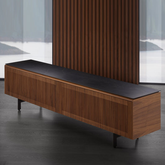 Consola multimedia con mueble de TV de madera moderno