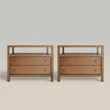 Mid-Century Bedroom Nightstand with Charging