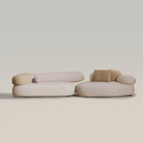 Pebble Shaped Fabric Sofa Set with Coffee Table