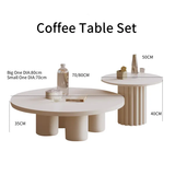 Pebble Shaped Fabric Sofa Set with Coffee Table