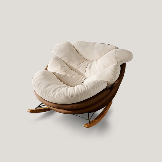 Sillón mecedor con cojín de felpa