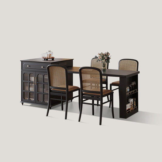 Isla de cocina extensible con mesa y 4 sillas