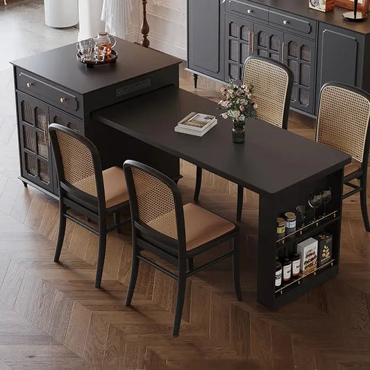 Isla de cocina extensible con mesa y 4 sillas