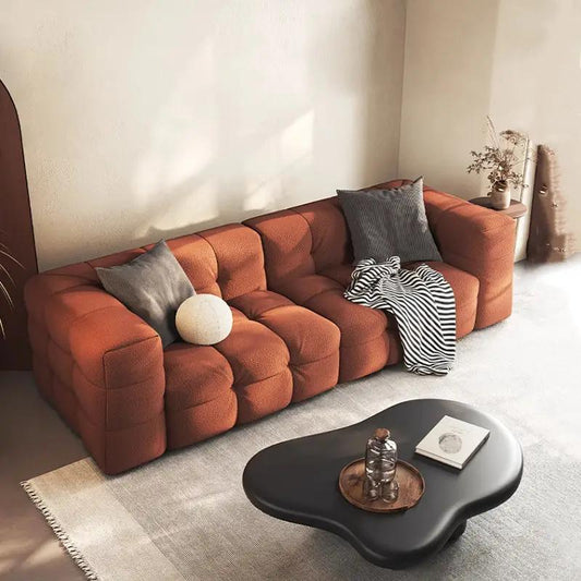 Sofá Loveseat tapizado moderno con asiento profundo