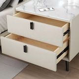 Mesita de noche de madera de pizarra, moderna y lujosa