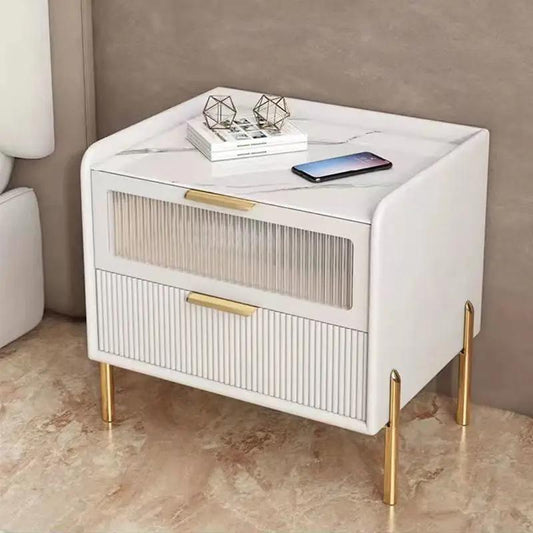 Mesilla de noche de madera con espacio de almacenamiento para dormitorio