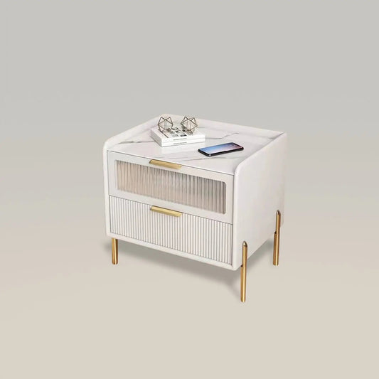 Mesilla de noche de madera con espacio de almacenamiento para dormitorio