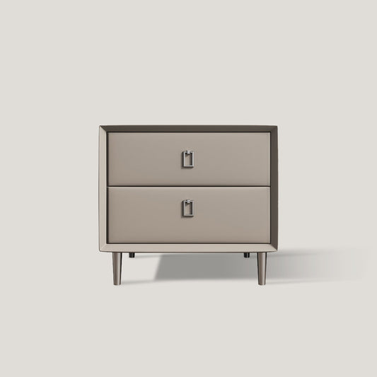 Mesilla de noche de estilo lujoso con almacenamiento moderno para dormitorio