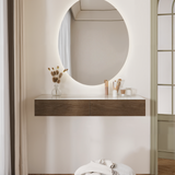 Tocador de maquillaje flotante moderno con 2 cajones