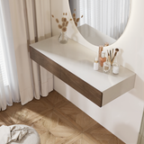 Tocador de maquillaje flotante moderno con 2 cajones