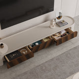 Modern Wood TV Stand and Coffee Table Set