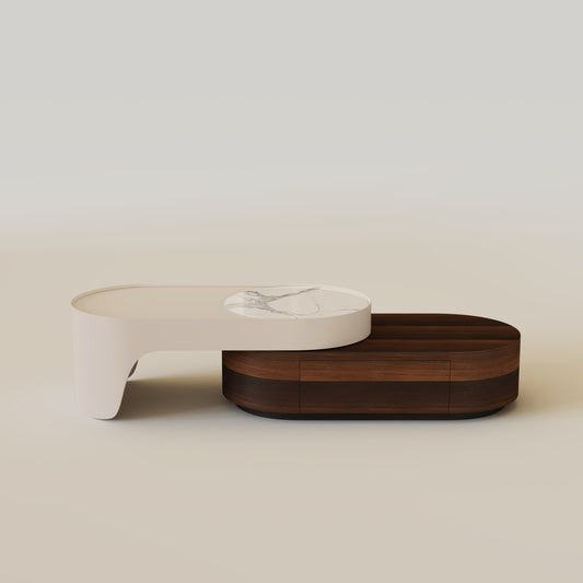 Modern Wood TV Stand and Coffee Table Set