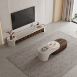 Modern Wood TV Stand and Coffee Table Set