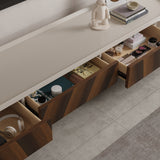 Modern Wood TV Stand and Coffee Table Set