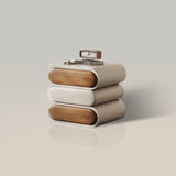 Modern Minimalist Nightstand with 3 Wooden Drawers