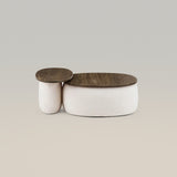 Modern Boucle Upholstered Coffee Table and Side Table