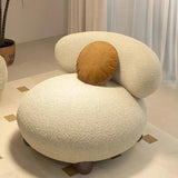 Sillón moderno de felpa con respaldo alto y sofá perezoso