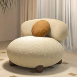 Sillón moderno de felpa con respaldo alto y sofá perezoso