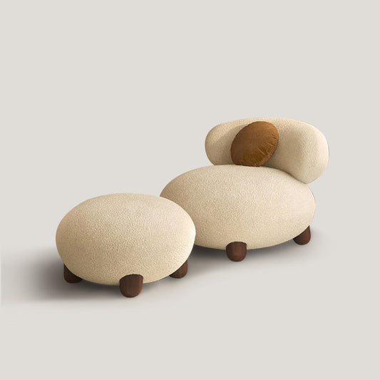 Sillón moderno de felpa con respaldo alto y sofá perezoso