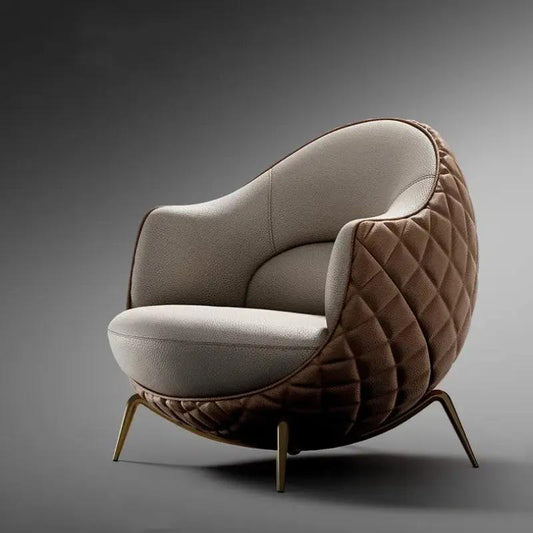 Sillón moderno de un solo sofá con tapizado de cuero