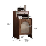 Mesa auxiliar moderna con armario de almacenamiento de ratán