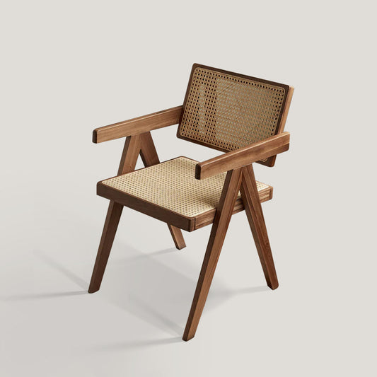 Sillón de ratán con acento moderno y sillón de caña