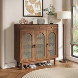 Zapatero independiente de ratán para almacenamiento