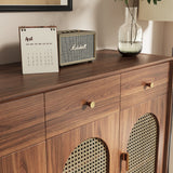 Freestanding Rattan Shoe Cabinet for Storage
