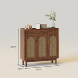 Freestanding Rattan Shoe Cabinet for Storage