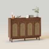 Freestanding Rattan Shoe Cabinet for Storage