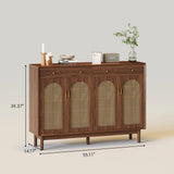 Freestanding Rattan Shoe Cabinet for Storage
