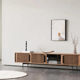 Soporte de TV curvo, moderno y elegante con panel en forma de onda