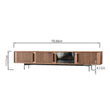 Soporte de TV curvo, moderno y elegante con panel en forma de onda
