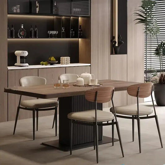 Mesa de comedor de madera rectangular versátil