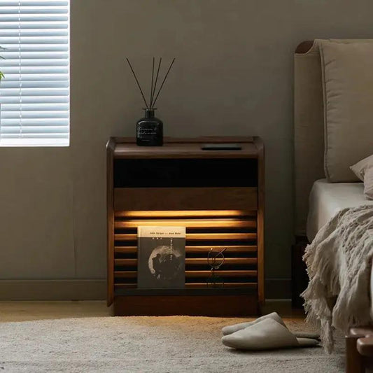 Mesita de noche moderna con cajón de almacenamiento