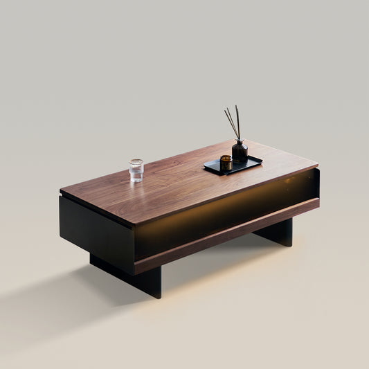 Mesa de centro baja moderna con luz